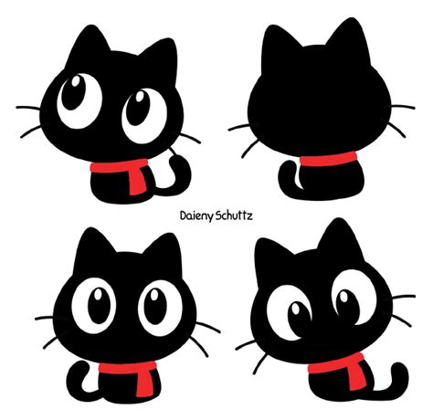 Chibi Winter Black Cat By Daieny On Deviantart Cute Kawaii Animals