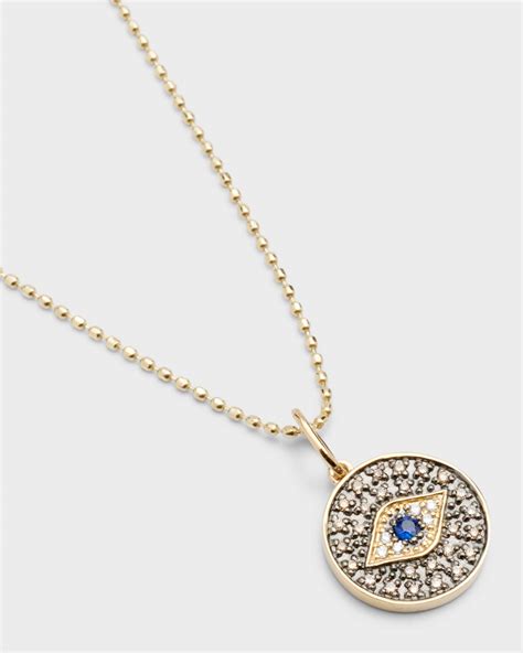 Sydney Evan Small Diamond Evil Eye Medallion Necklace Neiman Marcus