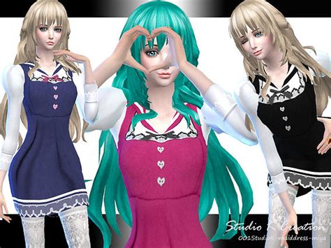 Maid Dress Miya Retexture Sims 4 Female Clothes