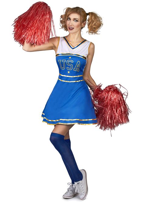 Déguisement Pom Pom Girl Cheerleader Bleue Aux Feux De La Fête Paris