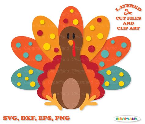 Instant Download Cute Turkey Svg Cut File And Clip Art Commercial