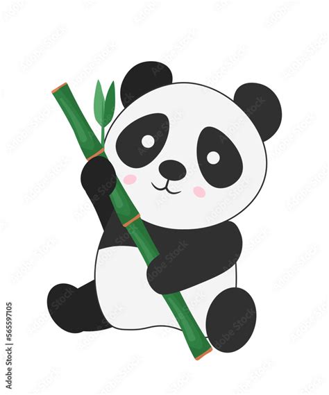 Cute Panda Vector Illustration Baby Panda Bear Cartoon Character