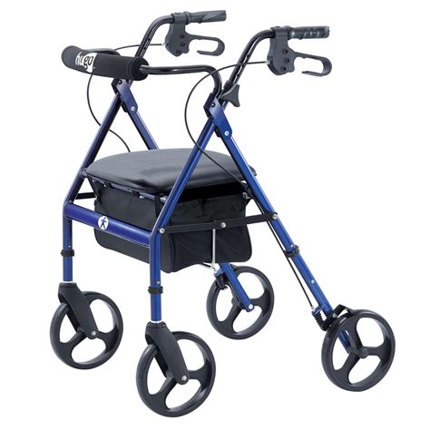 Hugo Portable Rollator Rolling Walker With Seat Backrest And 8 Wheels