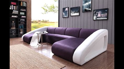 Purple Leather Sectional Sofa Youtube