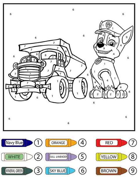 Toy Car And Rocky Color By Number Coloring Page Download Print Or