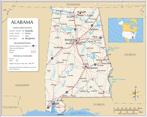 Maps Of Alabama State Usa Nations Online Project