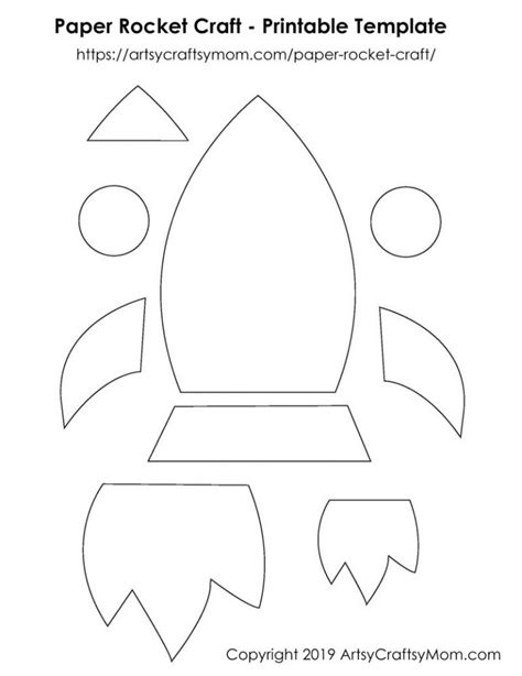 Paper Rocket Craft For Kids Free Printable Template