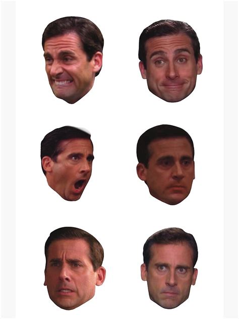 The Many Faces Of Michael Scott Poster By Andreadesignsca Redbubble
