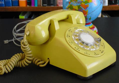 Vintage Yellow Rotary Dial Desk Telephone Home Office Phone Etsy