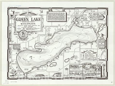 Map Green Lake Wisconsin 1970 Map Of Green Lake Green Lake County