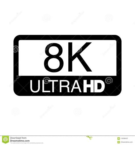 Logo 8k Ultra Hd Vector Illustration Of 8k Video Stock Illustration