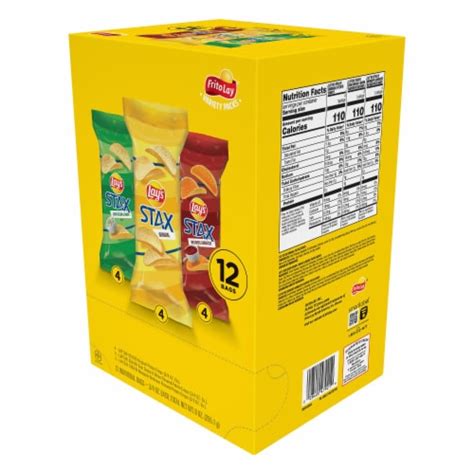 Lays Stax Potato Chips Variety Pack 12 Pk 075 Oz Frys Food Stores