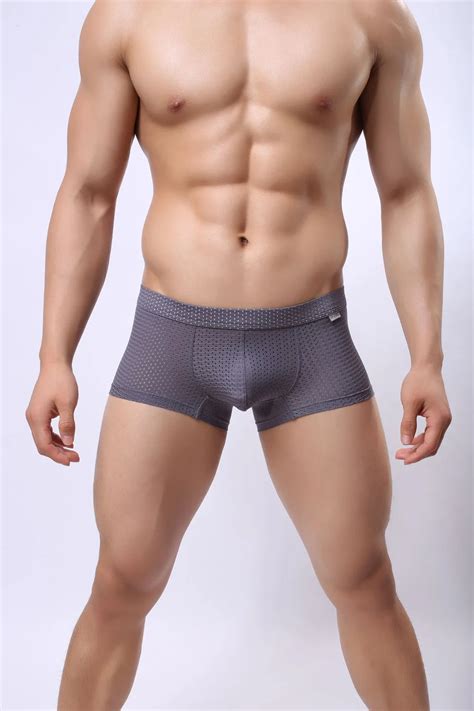 Men Sexy Underwear Men Classic Solid Mesh Spandex Underpants Mens