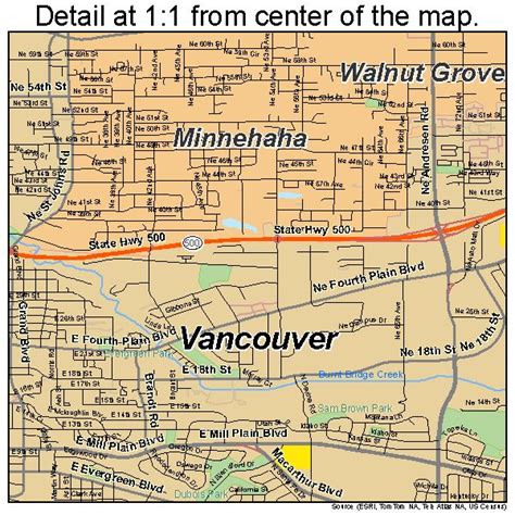 Vancouver Washington Usa Map From Center Of Map Displays