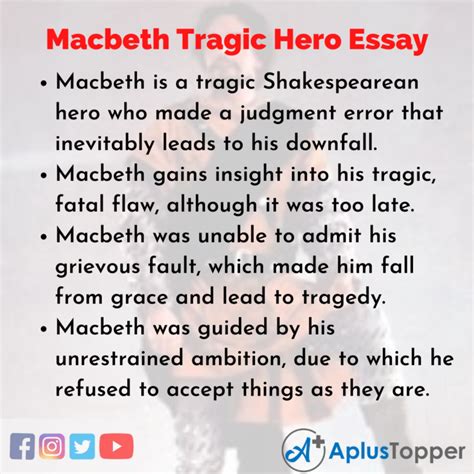 Macbeth Tragic Hero Essay Essay On Macbeth Tragic Hero For Students