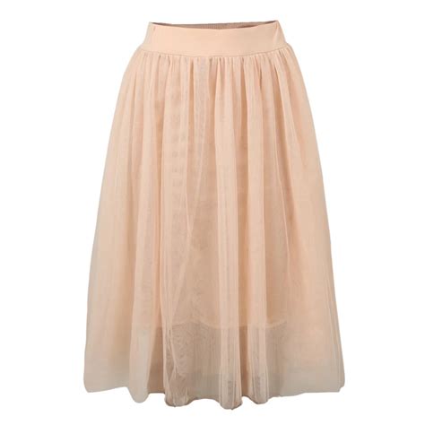2018 Fashion Women Mesh Tulle Skirt Elastic Waist Solid Color Pleated