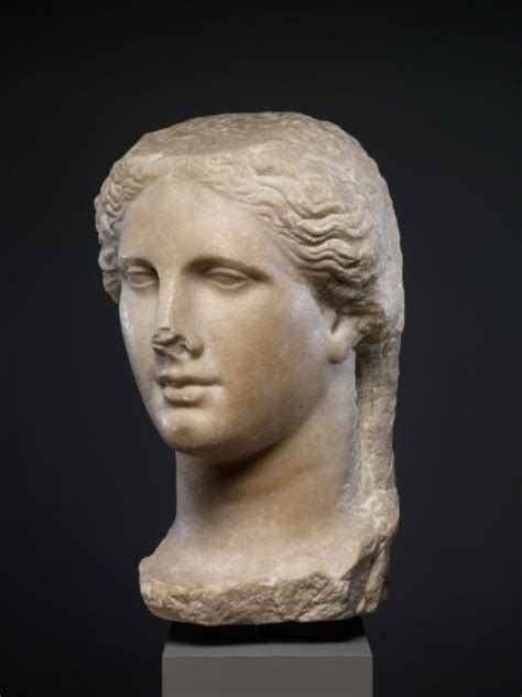 Marble Head Of A Woman Wearing Diadem And Veil Picryl Public Domain Image