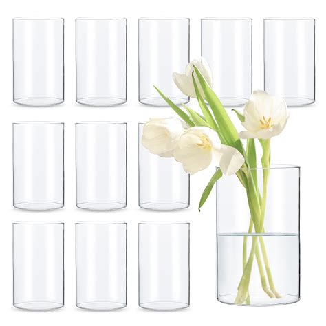 Buy 6 Inches Tall 15 Cm Clear Glass Cylinder Vases Set Of 12 Pack Bulk Cylinder Flowerand Vases
