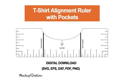 Tshirt Ruler with Pockets SVG | T-shirt Alignment Tool DXF (985253