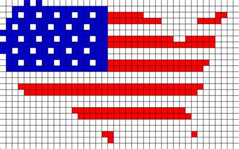 Usa Map Flag Perler Bead Pattern Bead Sprite Perler Bead Art Graph