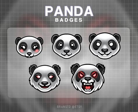 5x Panda Badges Panda Twitch Badges Twitch Badges Etsy