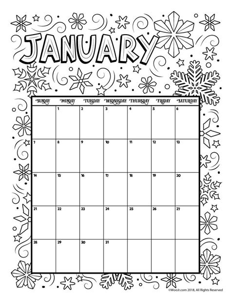 16 Printable Colouring Calendar 2018 Календарь для печати Раскраски