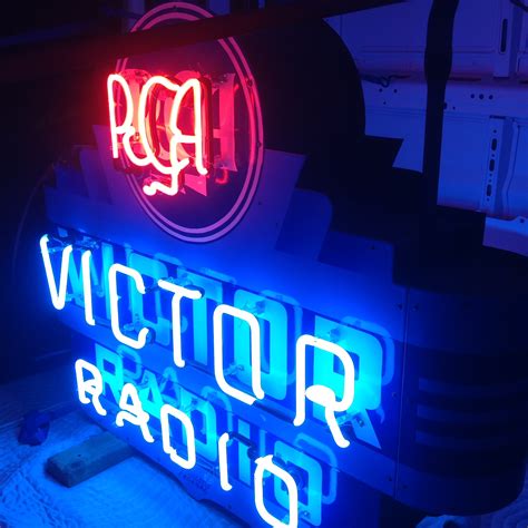 Rca Victor Radio Double Sided Porcelain Art Deco Neon Store Sign