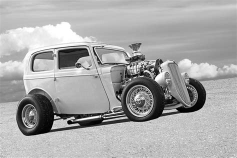 Vintage Ford Hot Rod In Black And White Photograph By Gill Billington