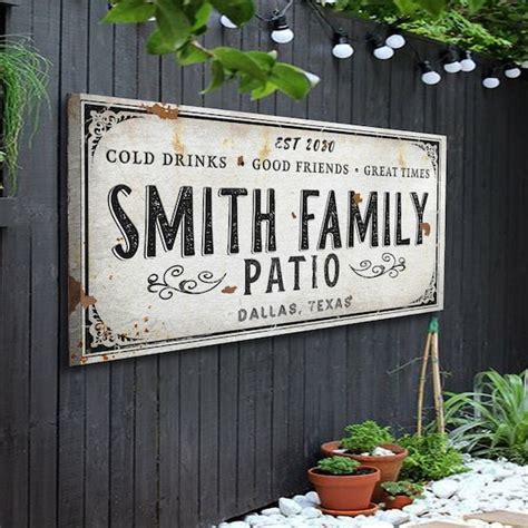 Farmhouse Patio Signs Personalized Backyard Signs Porch Decor Etsy