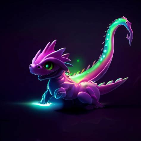 Cute Baby Dragon Shooting Iridescent Lasers Out Of Its Midjourney
