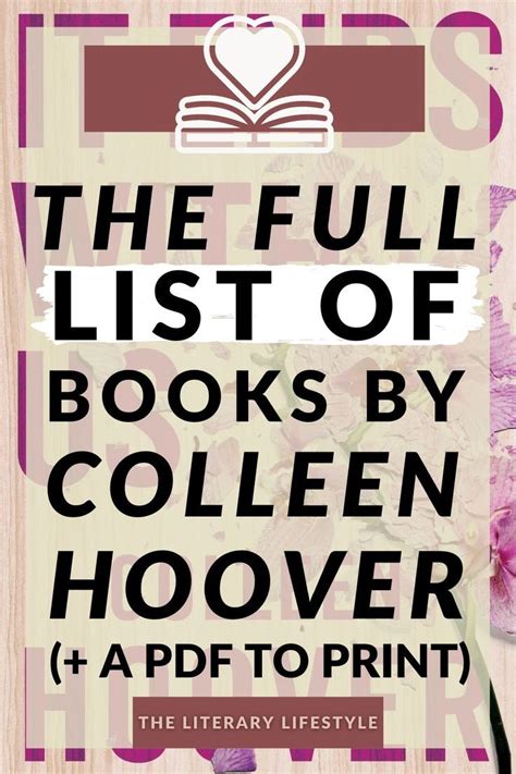 Colleen Hoover Books In Order Printable List