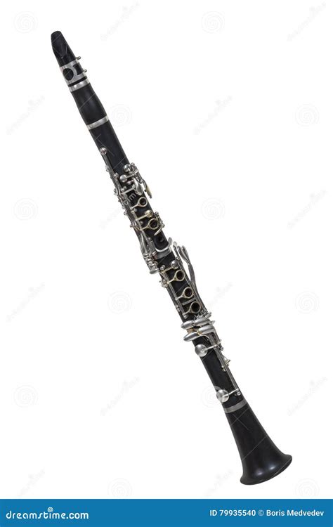 Classical Woodwind Musical Instrument Clarinet Isolated On White