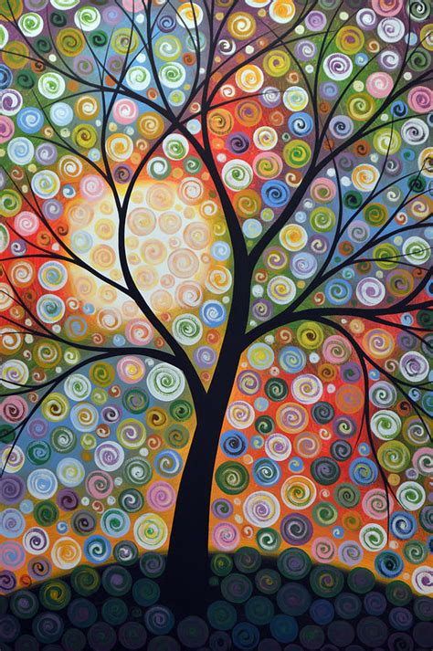 Original Abstract Tree Landscape Art Painting Waiting For The Moon Painting By Amy Giacomelli
