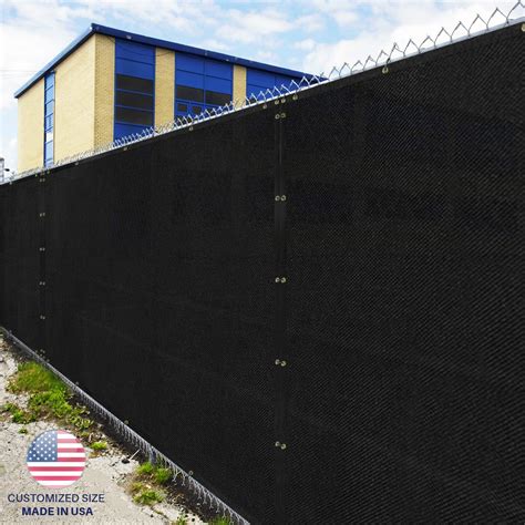 5x50 Black Fence Privacy Screen Taped With Brass Grommets Mesh Fabric