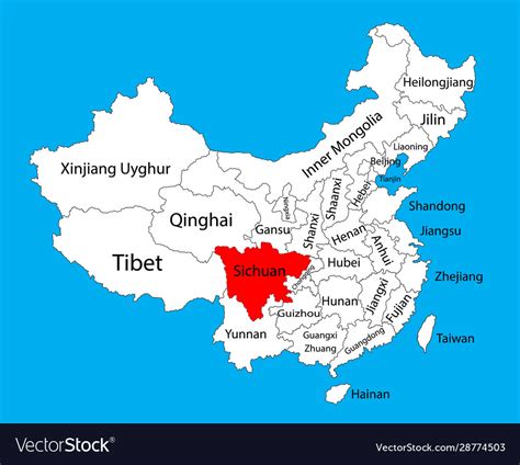 Sichuan Province Map China Map Royalty Free Vector Image
