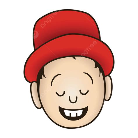 Calm Smily Emoji Boy Vector Illustration With Summer Cap Calm Boy