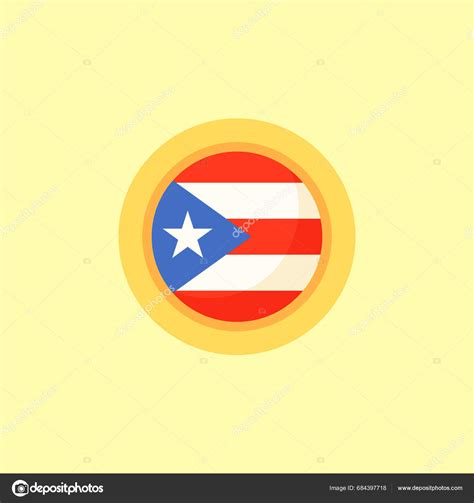 Flag Puerto Rico Frame Flat Design Style Stock Vector By ©tindo 684397718