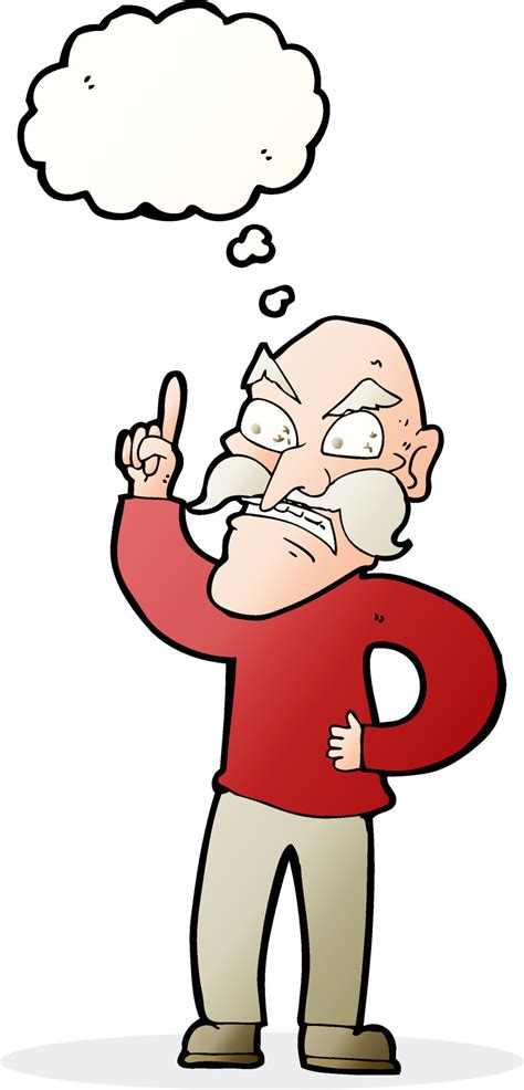 Cartoon Old Man Laying Down Rules With Thought Bubble 12339108 Vector