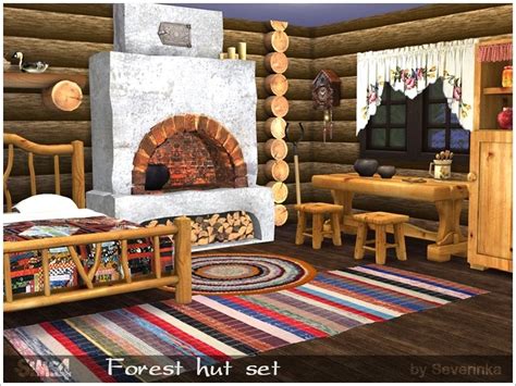 A Set Of Furniture For Decorating Forest Hut Or Village House In