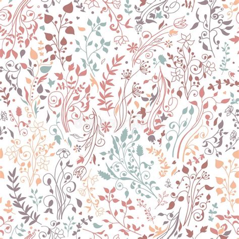Floral Seamless Pattern Decorations Leaves Flower Ornaments Stock