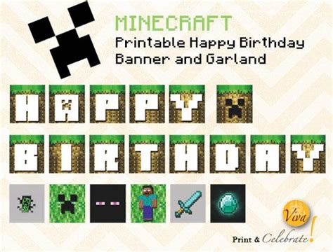 Minecraft birthday cards printable ✅. 92 best images about VIVA Print & Celebrate! on Pinterest ...