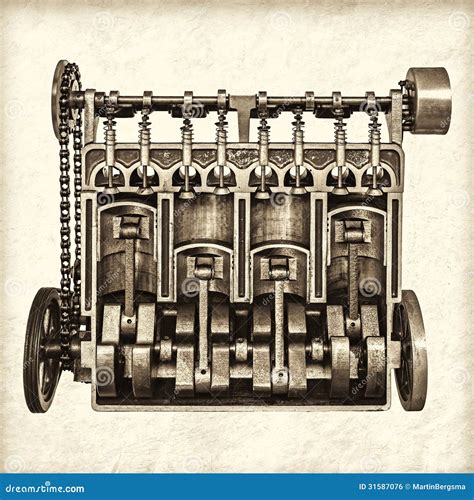Retro Styled Image Of An Old Classic Car Engine Stock Photo Image Of