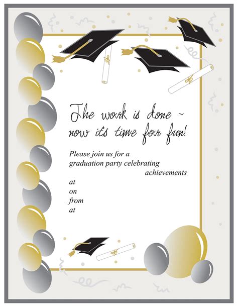 Graduation Invitation Templates For Word Template Res