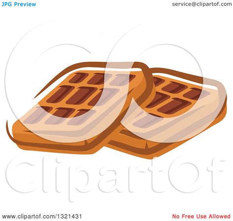 Clipart Of Cartoon Waffles Royalty Free Vector Illustration By