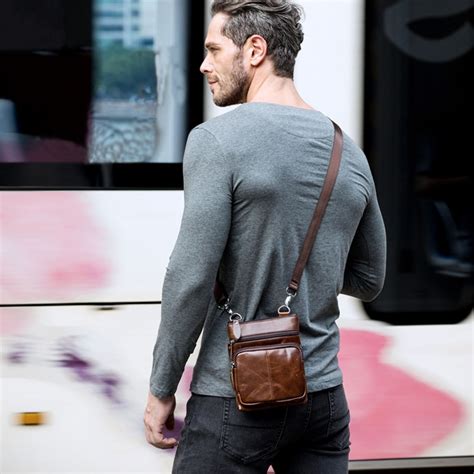 Westal Messenger Bag Mens Shoulder Genuine Leather Bags Flap Small Male Man Crossbody Bags For