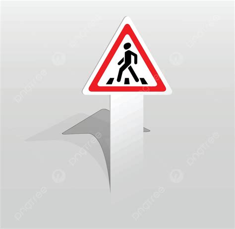 Pedestrian Crossing Sign Sticker Triangle Road Vector Sticker
