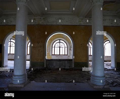 Architectural Details Of Abandoned Soviet Sanatorium Shakhtiori