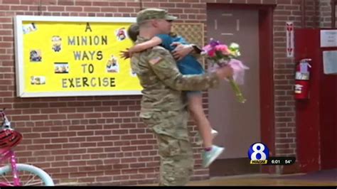 military dad surprises daughter at school assembly