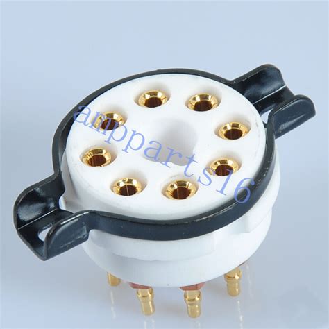 2pc 8 Pin Cmc Ceramic Gold Plate Tube Socket For El34 6550 Kt88 6v6 6l6