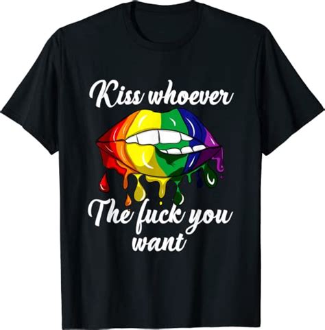 Kiss Whoever The Fuck You Want F Outfit Trans Girl Pan T Shirt Amazon